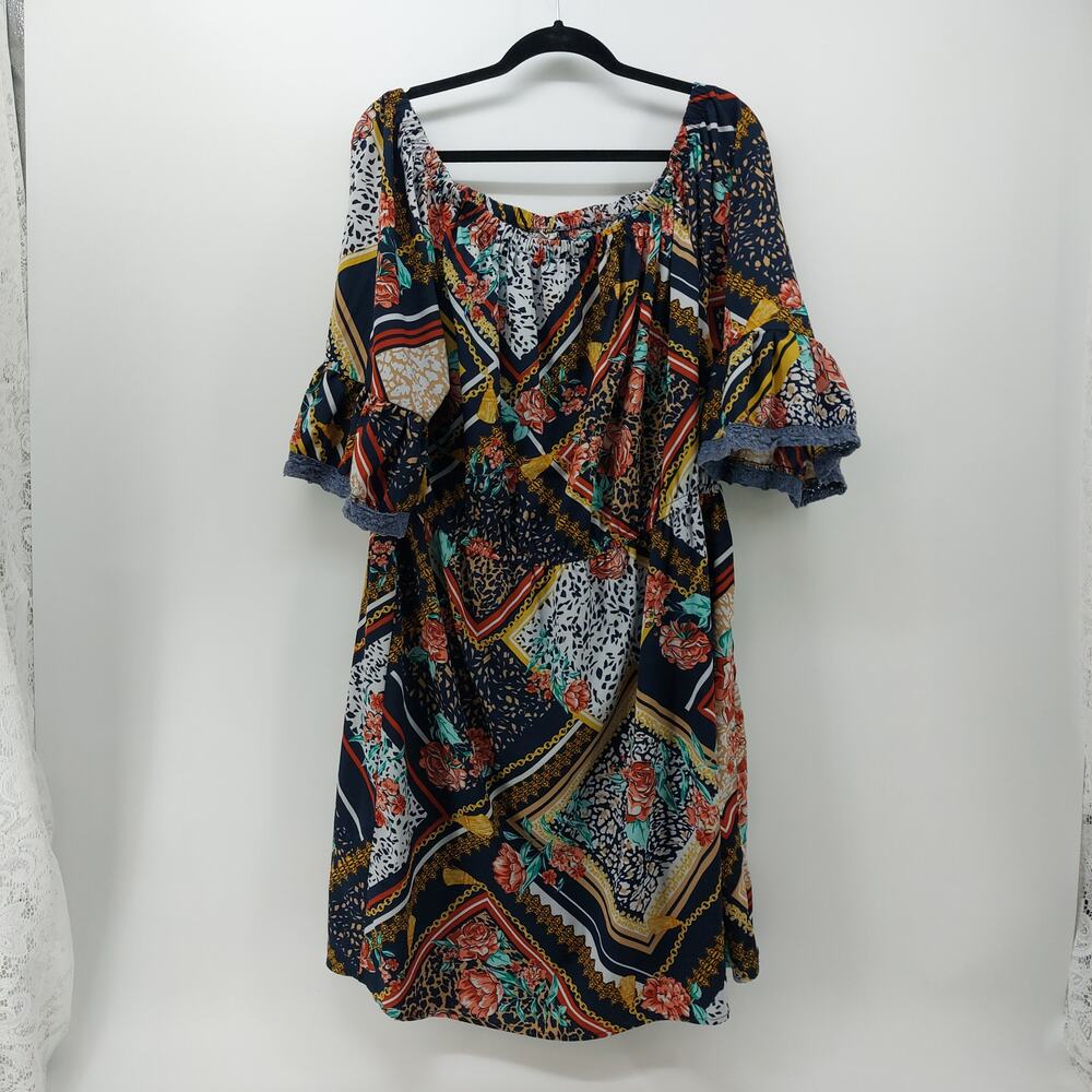 Speed Control 2X Knee Length Women's Dress Bell Sleeves